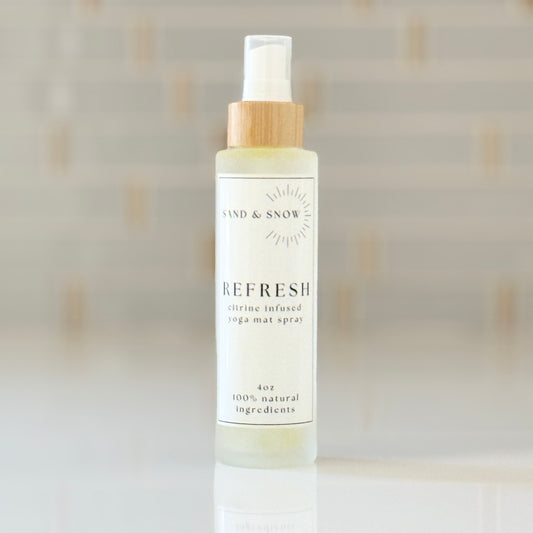 REFRESH | 4oz |Citrine Infused Grapefruit + Peppermint + Lavender + Tea Tree Yoga Mat + Aura Mist