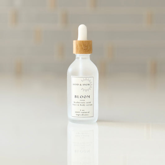 Bloom | 2oz | Organic Rose Water Hyaluronic Acid Face and Body Serum