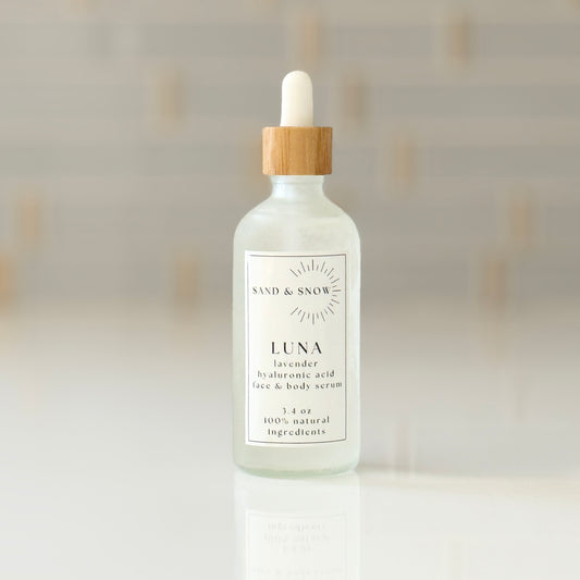Luna | 3.4oz | Organic Lavender Water Hyaluronic Acid Face and Body Serum